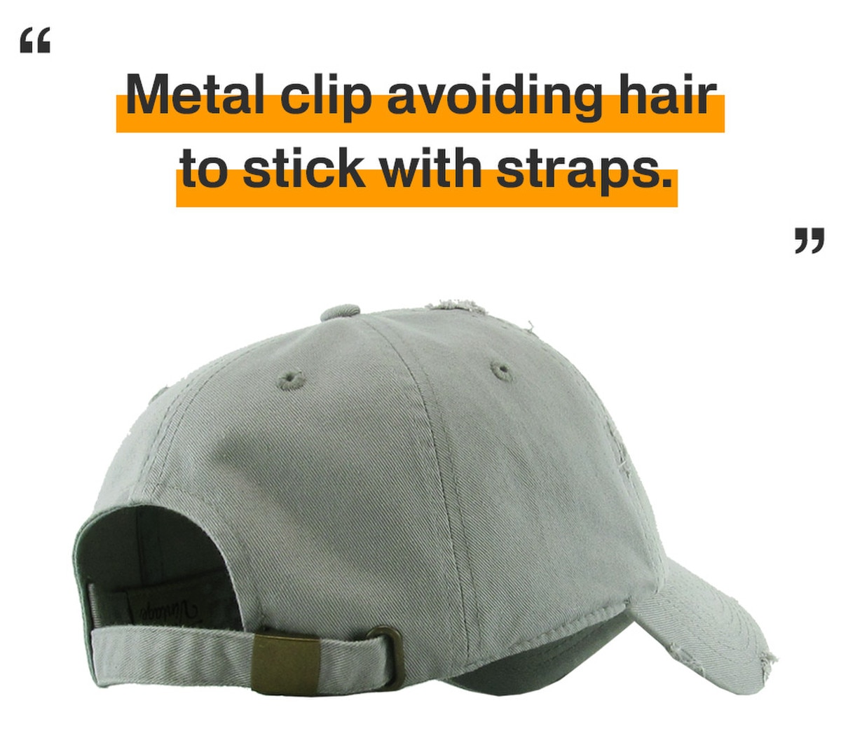 Moss Gray Distressed Vintage Baseball Cap Back Side View